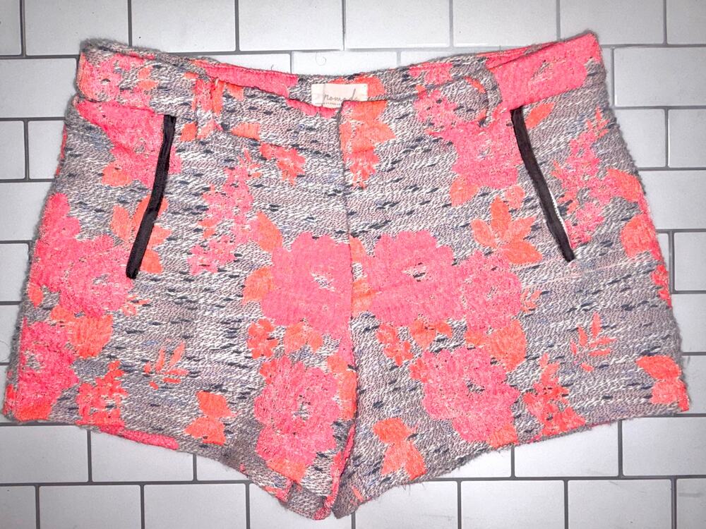 Anthropologie Nomad Morgan Carper Tweed Gardenside Shorts Womens 8 Floral